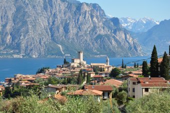 Malcesine Panorama with lake and Scaliger Castle